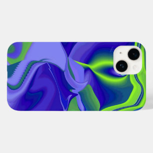 Coque Case-Mate iPhone Oeil mal, 3D Abstrait en vert bleu violet