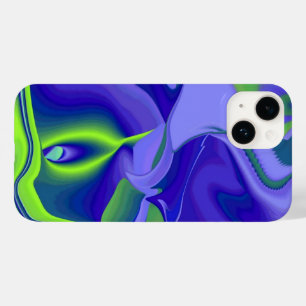 Coque Case-Mate iPhone Oeil mal, 3D Abstrait en vert bleu violet