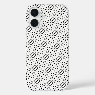 Coque Pour iPhone 16 Œillet blanc sur fond noir