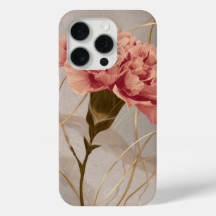 Coque Case-Mate iPhone Œillet Rose Blush Floral Or