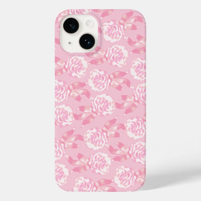 Coques Case-Mate iPhone Oeillets blancs de dianthus rose pâle (Verso)