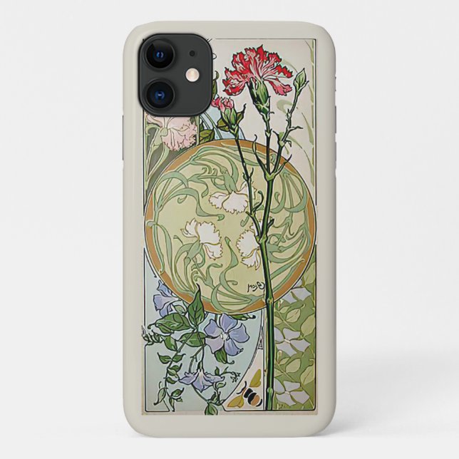 Coques Case-Mate iPhone Oeillets Clematis Floral Fleurs Art Nouveau  (Dos)