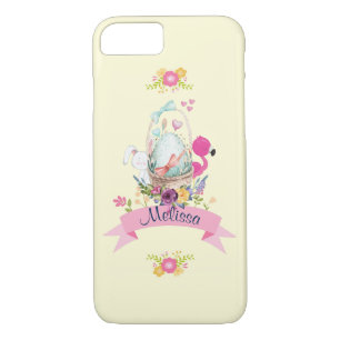 Case-Mate iPhone Case Oeuf mou, Flamant rose rose et lapin, /w Ruban