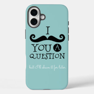 Coque Pour iPhone 16 Plus Oeuf Robin noir Humour Moustache bleu