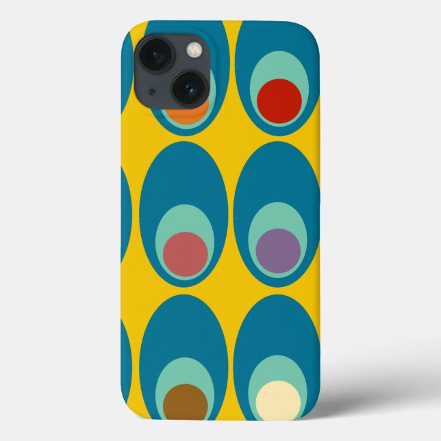 Coques Case-Mate iPhone Oeufs bleus modernes du milieu du siècle (Verso)
