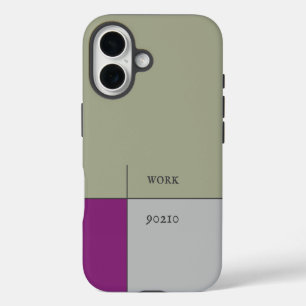 Coque Pour iPhone 16 oeuvre 90210, gris beige art moderne abstrait
