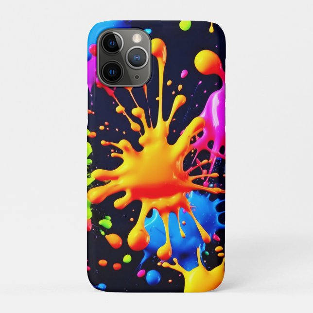 Coques Case-Mate iPhone Oeuvre Abstraite de peinture à néon (Dos)