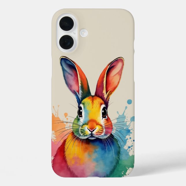 Coques Case-Mate iPhone OEuvre d'aquarelle de lapin (Verso)
