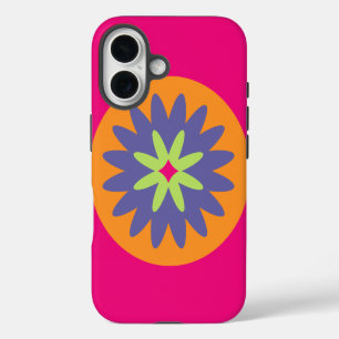 Coque Pour iPhone 16 Œuvre d'art à motif botanique rétro groovy