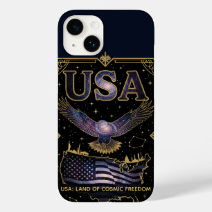 Coque Case-Mate iPhone Œuvre d'art céleste de la carte des États-Unis Eag