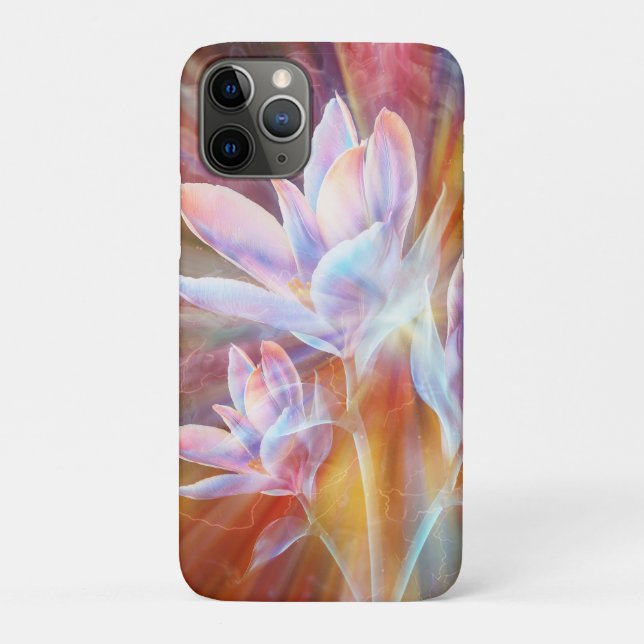 Coques Case-Mate iPhone Œuvre d'art de fleurs modernes abstraites (Dos)