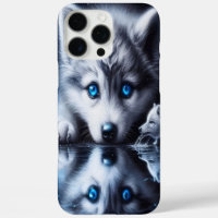 Œuvre d'art de loup au clair de lune