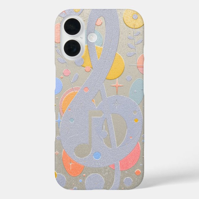 Coques Case-Mate iPhone Œuvre d'art de note de musique abstraite (Verso)