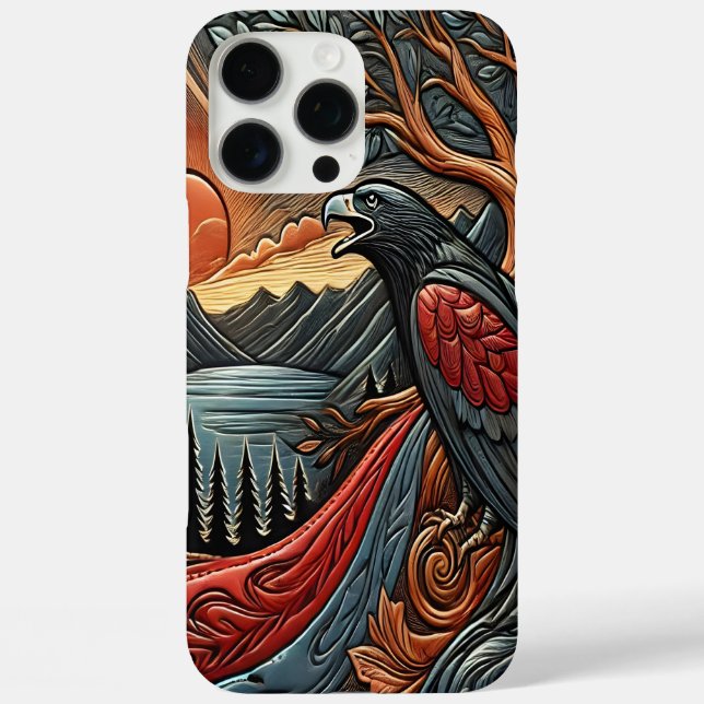 Coques Case-Mate iPhone Œuvre d'art en cuir d'aigle majestueux (Verso)
