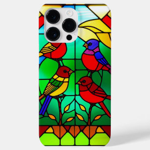 Coque Case-Mate iPhone Œuvre d'art en verre coloré avec des oiseaux