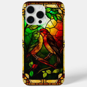 Coque Case-Mate iPhone Œuvre d'art en verre coloré avec des oiseaux