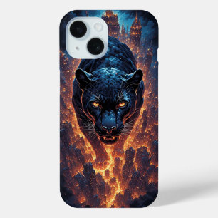 Coque Case-Mate iPhone Œuvre d'art panthère agressive en couleurs néon