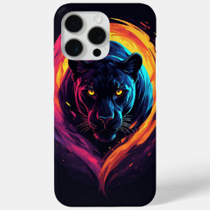 Coque Case-Mate iPhone Œuvre d'art panthère agressive en couleurs néon