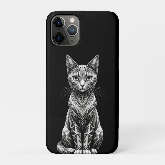 Coques Case-Mate iPhone Œuvre d'art polygonale d'un chat montrant un desig (Dos)