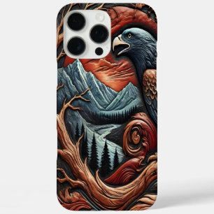Coque iPhone 16 Pro Max Œuvre d'art représentant un aigle majestueux en cu