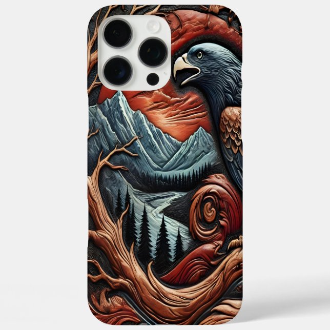Coques Case-Mate iPhone Œuvre d'art représentant un aigle majestueux en cu (Verso)