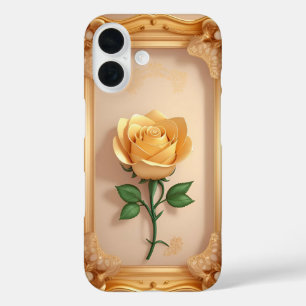 Coque Pour iPhone 16 Œuvre d'art Rose Dorée