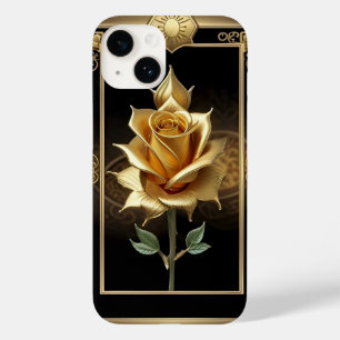 Coque Case-Mate iPhone Œuvre d'art Rose Dorée avec Cadrage Élégant
