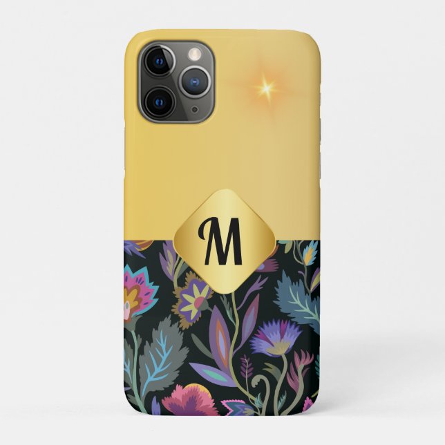 Coques Case-Mate iPhone OEuvre de luxe initiale avec fleurs victoriennes O (Dos)