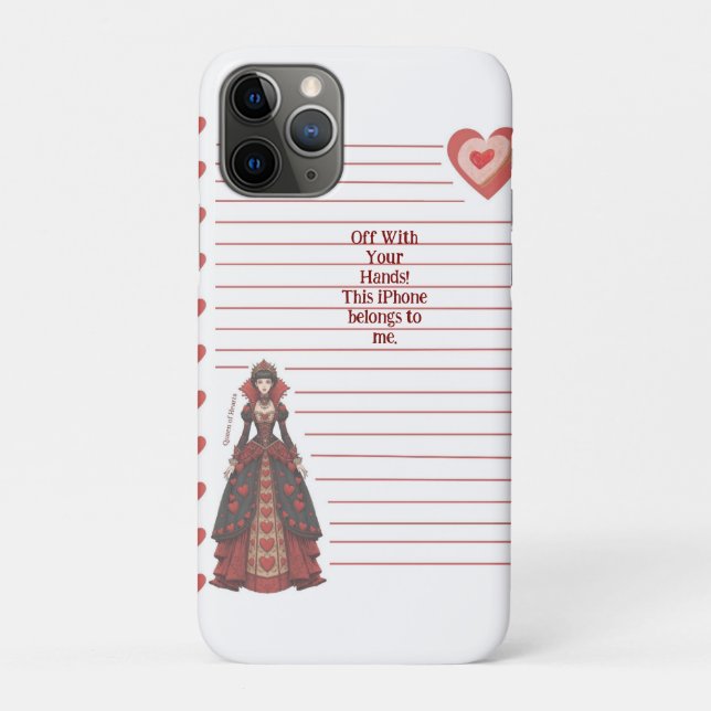 Coques Case-Mate iPhone Off with your Hands! Queen of Hearts (Dos)