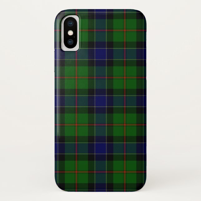 Coques Case-Mate iPhone Ogilvie tartan bleu vert plaid (Dos)
