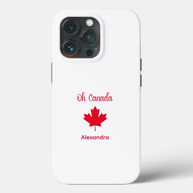 Coques Case-Mate iPhone Oh Canada | Elégante feuille d'érable rouge (Verso)