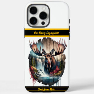 Coque iPhone 16 Pro Max Oie majestueuse debout près d'une cascade