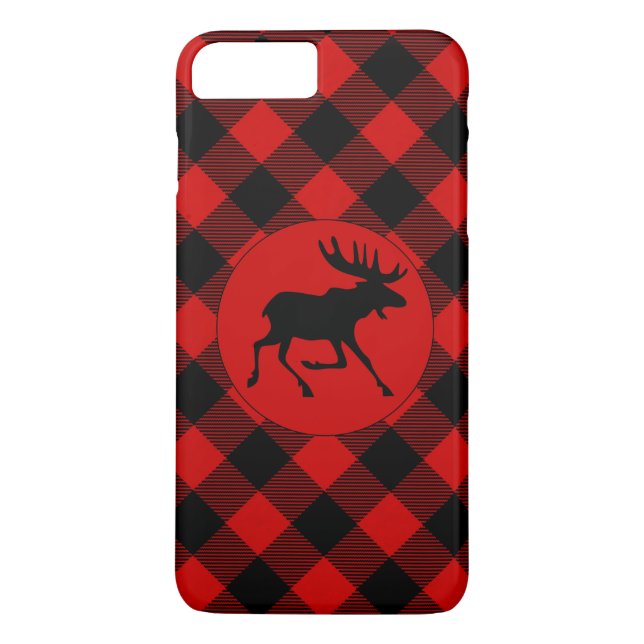 Coques Case-Mate iPhone Oie rustique sur Motif à plaid de Buffalo rouge (Dos)