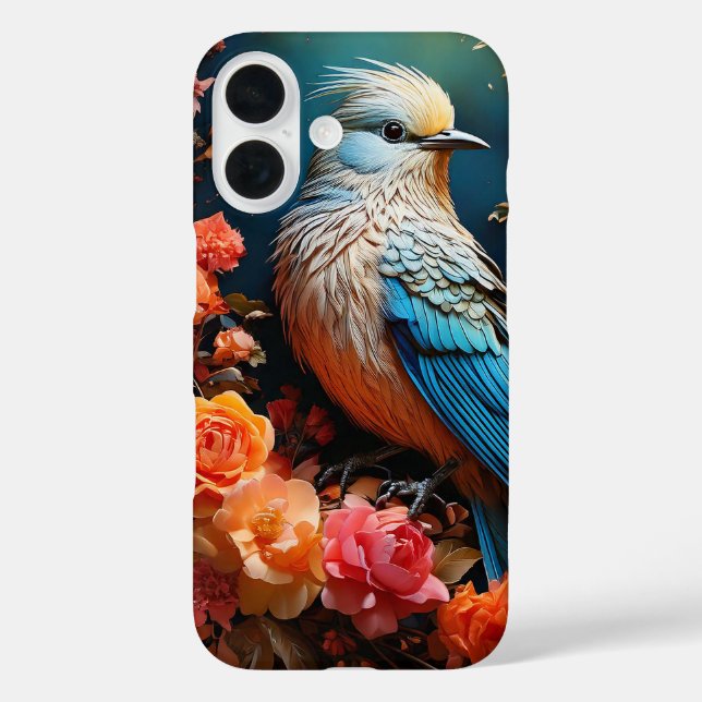 Coques Case-Mate iPhone Oiseau bleu de nature fantaisiste (Verso)