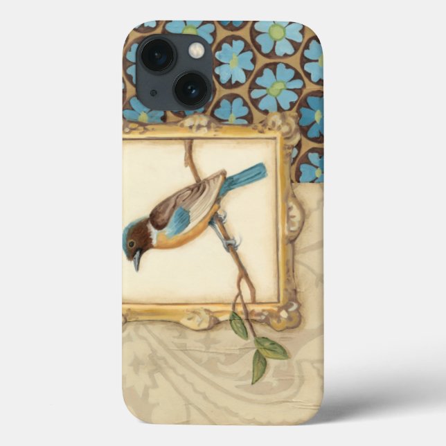 Coques Case-Mate iPhone Oiseau Brown et bleu sur une branche (Verso)