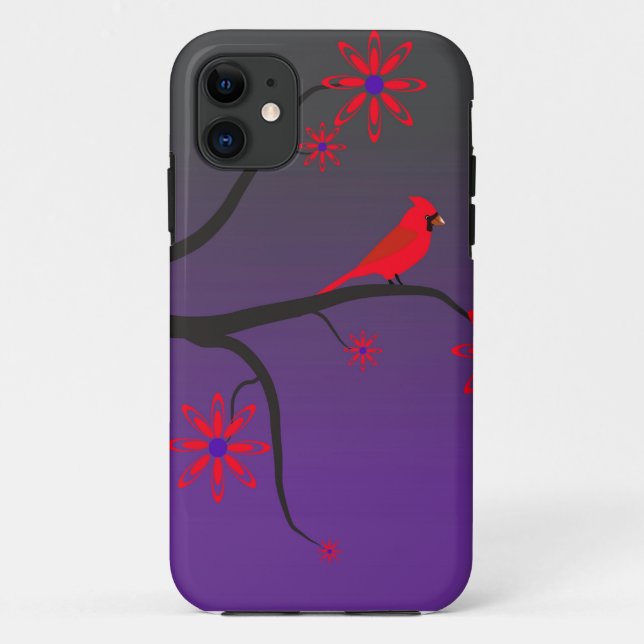 Coques Case-Mate iPhone Oiseau cardinal rouge dans un arbre sur le fond (Dos)