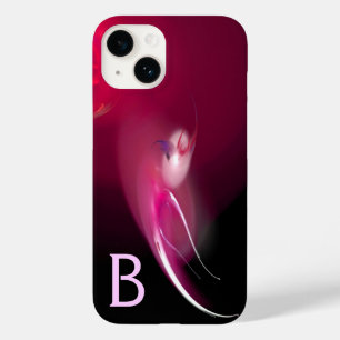 COQUES POUR iPhone OISEAU CLAIR / FUCHSIA ROSE NOIR MONOGRAMME ABSTRA
