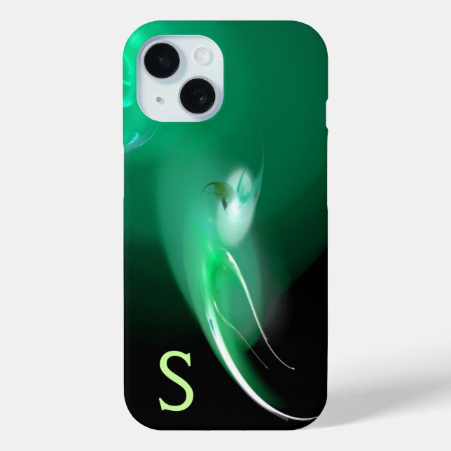 COQUES Case-Mate iPhone OISEAU CLAIR / MONOGRAMME ABSTRAIT NOIR ET VERT (Verso)