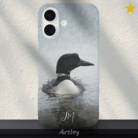 Oiseau de plongée commun Initiales Nom personnalis