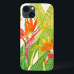 iPhone 13 Coque Oiseau des fleurs | du paradis tropical<br><div class="desc">Artiste tropical des fleurs 2 d'aquarelle : Tim OToole</div>