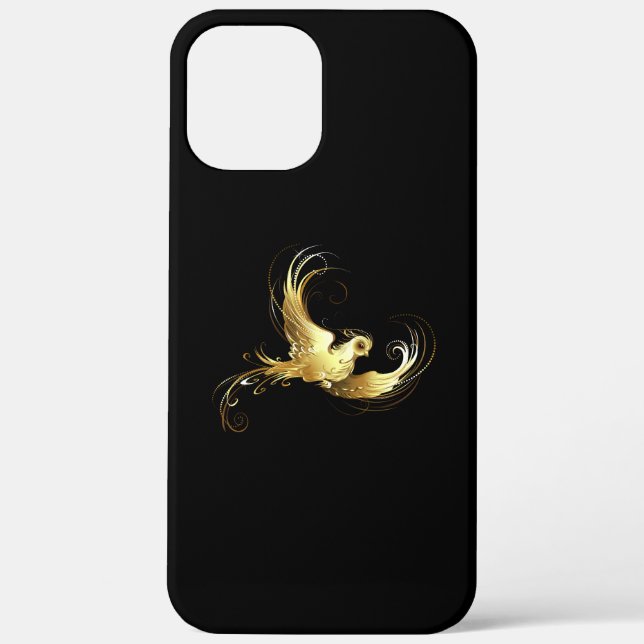Coques Case-Mate iPhone Oiseau d'or sur Arrière - plan noir (Verso)