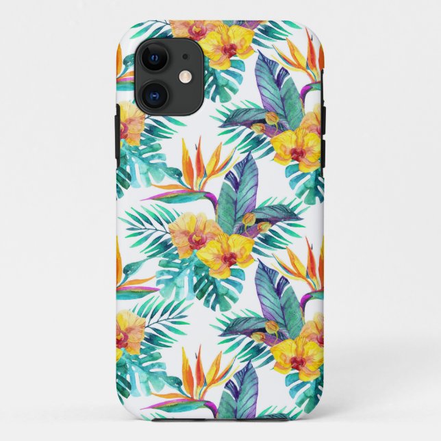 Coques Case-Mate iPhone Oiseau du paradis et du motif d'orchidée (Dos)