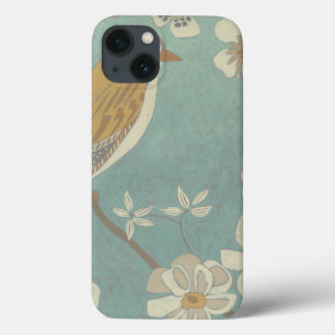 Etui iPhone Case-Mate Oiseau jaune, gris et beige perché sur une branche