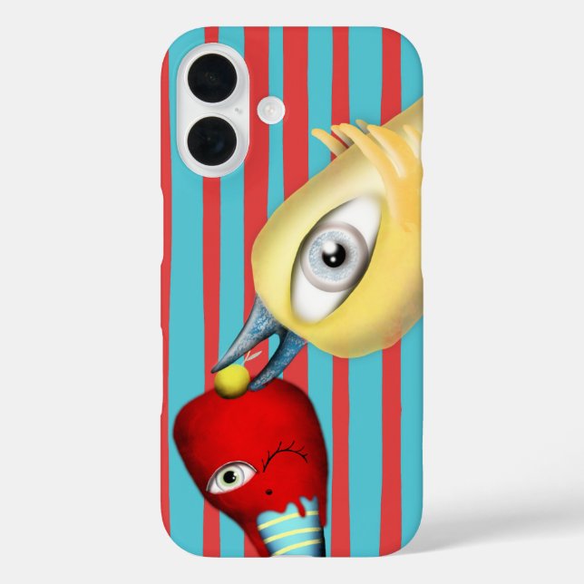 Coques Case-Mate iPhone Oiseau jaune histoire de fruit glace rouge délicie (Verso)