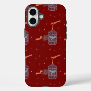 Coque Pour iPhone 16 Plus Oiseau libre Cage à oiseaux Art folklorique Main
