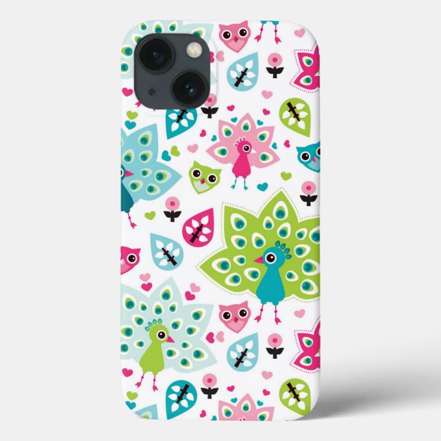 Coques Case-Mate iPhone oiseau paon et hibou (Verso)