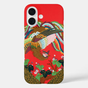 Coque Pour iPhone 16 Oiseau Phoenix Rouge Vintage Art Japonais G.A. Aud
