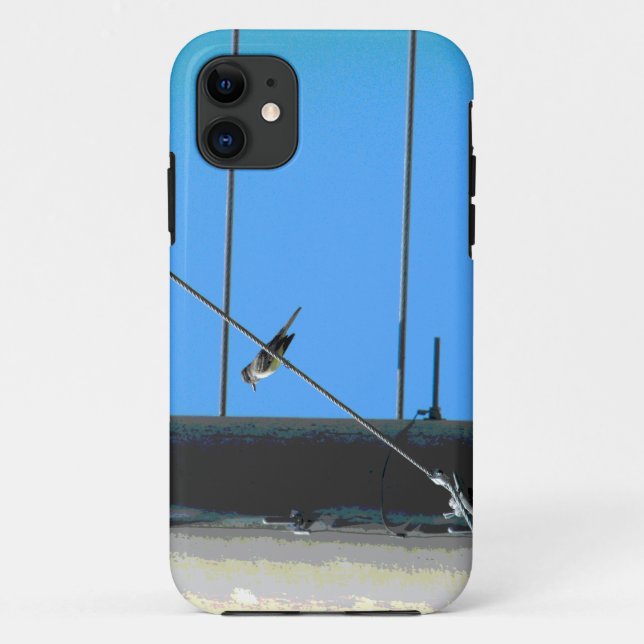 Coques Case-Mate iPhone Oiseau sur un fil sur un pôle (Dos)