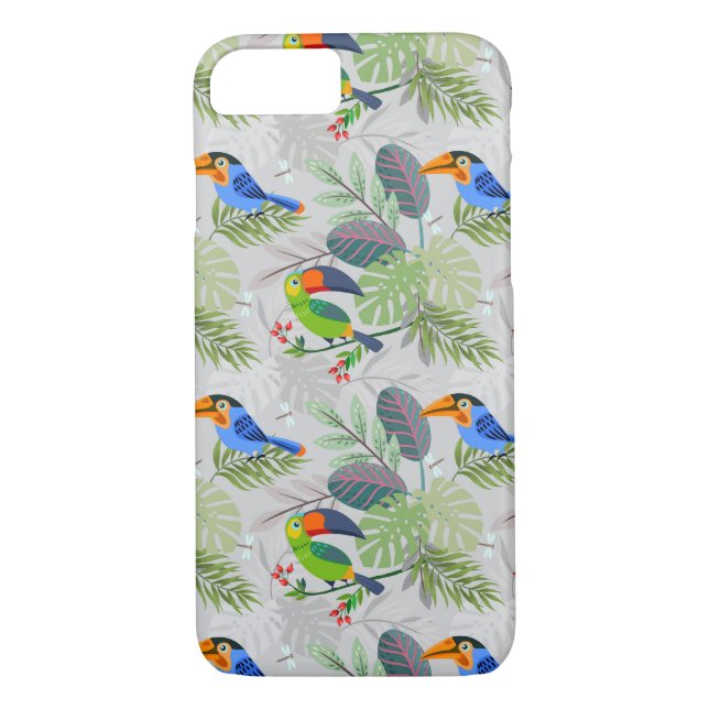 Coques Case-Mate iPhone Oiseau Toucan mignon, Motif de tous les jours, Aqu (Dos)