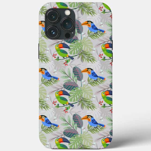 Coques Case-Mate iPhone Oiseau Toucan mignon, Motif de tous les jours, Aqu (Verso)